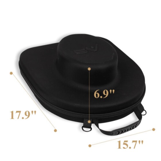 Anysiny 旅行用ハットボックス – 耐衝撃カウボーイハットケース、調節可能なショルダーストラップ付き収納＆キャリアボックス（カウボーイ・ブラック）